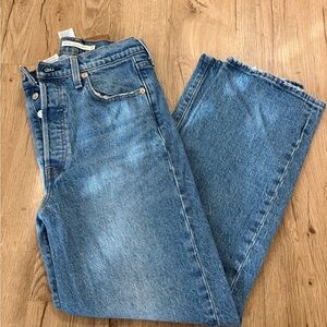 Levi's Ribcage Ankle Blue Straight Leg Women's Jeans